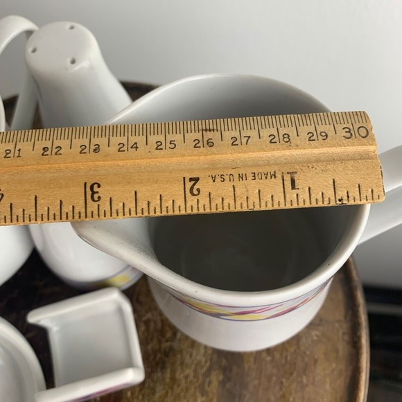 McCrory Stores 1994~6 Pc Condiment Set~Sugar Creamer Salt Pepper Packet Holder - Picture 4 of 9